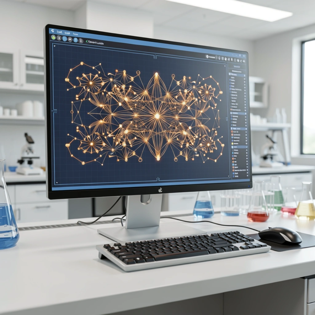 Modern research laboratory interface showing data connectivity
